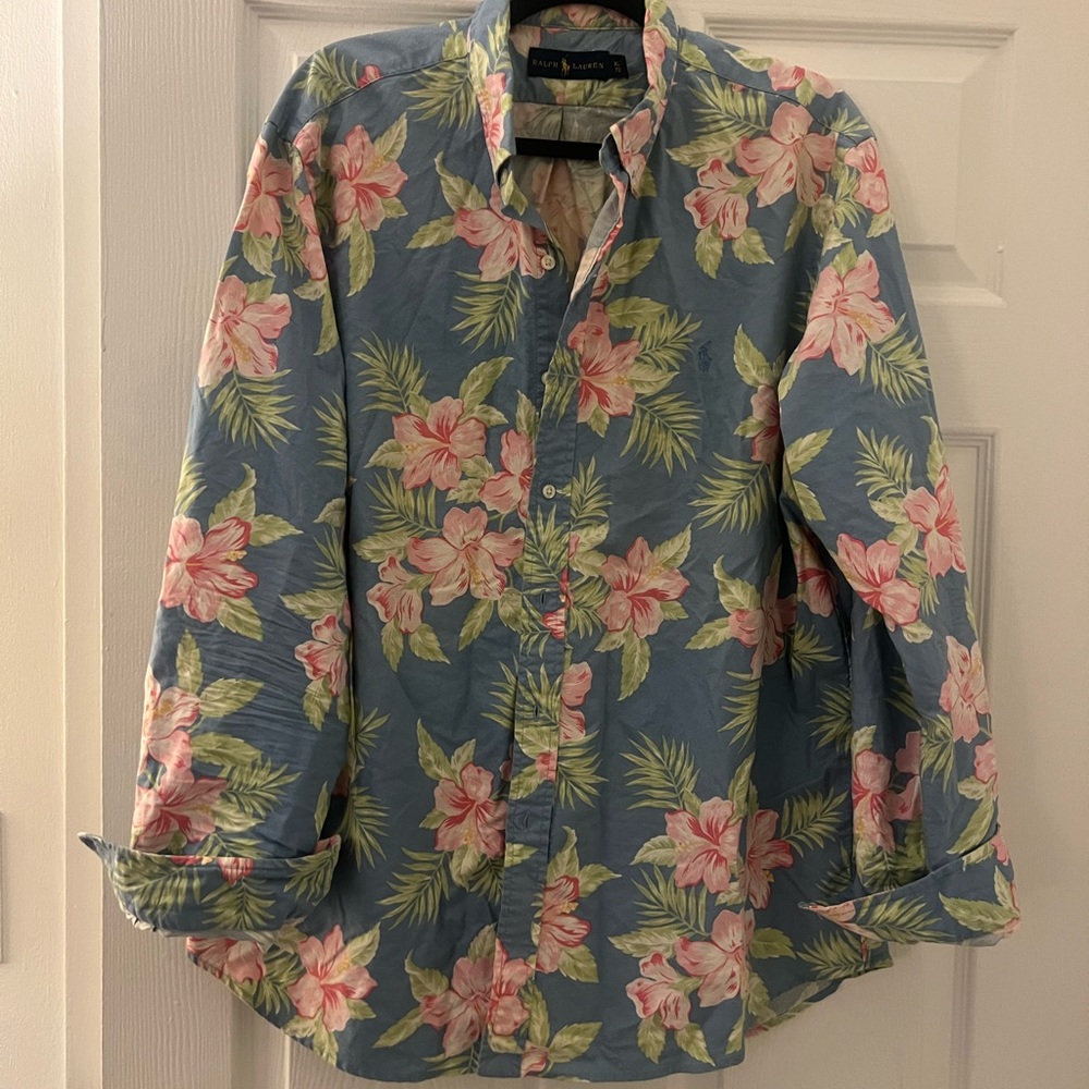 Ralph Lauren floral print Oxford shirt